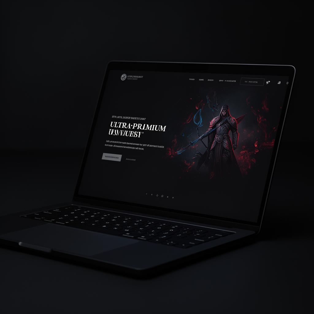Premium dark website mockup
